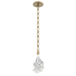 Blossom Diamond Chain Pendant - Gilded Brass / Clear