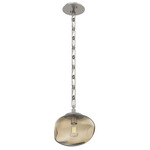 Nova Rectangular Chain Pendant - Beige Silver / Bronze