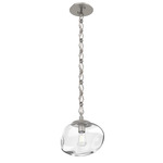 Nova Diamond Chain Pendant - Beige Silver / Clear