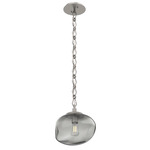 Nova Diamond Chain Pendant - Beige Silver / Smoke