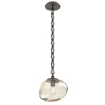 Nova Diamond Chain Pendant - Flat Bronze / Amber