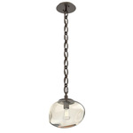 Nova Oval Chain Pendant - Flat Bronze / Amber