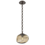 Nova Diamond Chain Pendant - Flat Bronze / Bronze