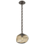 Nova Oval Chain Pendant - Flat Bronze / Bronze