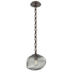 Nova Diamond Chain Pendant - Flat Bronze / Smoke