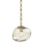 Nova Diamond Chain Pendant - Gilded Brass / Amber