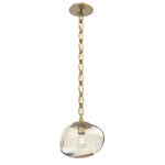 Nova Oval Chain Pendant - Gilded Brass / Amber