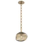 Nova Oval Chain Pendant - Gilded Brass / Bronze