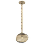 Nova Rectangular Chain Pendant - Gilded Brass / Bronze