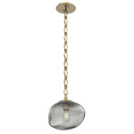 Nova Diamond Chain Pendant - Gilded Brass / Smoke