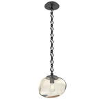 Nova Diamond Chain Pendant - Matte Black / Amber