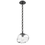 Nova Diamond Chain Pendant - Matte Black / Clear