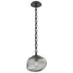 Nova Diamond Chain Pendant - Matte Black / Smoke