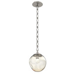Aster Gem Diamond Chain Pendant - Beige Silver / Amber Floret