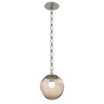 Aster Gem Diamond Chain Pendant - Beige Silver / Bronze Floret