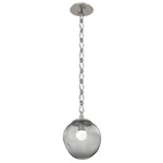 Aster Gem Diamond Chain Pendant - Beige Silver / Smoke Floret
