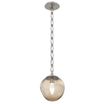 Aster Gem Diamond Chain Pendant - Beige Silver / Bronze Geo