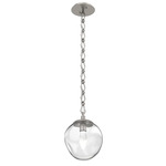 Aster Gem Diamond Chain Pendant - Beige Silver / Clear Geo