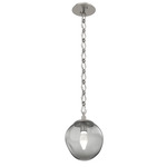 Aster Gem Diamond Chain Pendant - Beige Silver / Smoke Geo