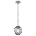 Aster Gem Rectangular Chain Pendant - Beige Silver / Smoke Geo