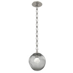 Aster Gem Diamond Chain Pendant - Beige Silver / Smoke Zircon