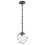 Aster Gem Diamond Chain Pendant - Flat Bronze / Clear Floret
