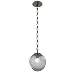 Aster Gem Diamond Chain Pendant - Flat Bronze / Smoke Floret