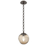 Aster Gem Diamond Chain Pendant - Flat Bronze / Bronze Geo