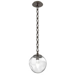 Aster Gem Diamond Chain Pendant - Flat Bronze / Clear Geo