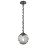 Aster Gem Diamond Chain Pendant - Flat Bronze / Smoke Geo