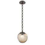 Aster Gem Diamond Chain Pendant - Flat Bronze / Bronze Zircon
