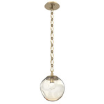 Aster Gem Diamond Chain Pendant - Gilded Brass / Amber Floret