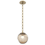 Aster Gem Diamond Chain Pendant - Gilded Brass / Bronze Floret