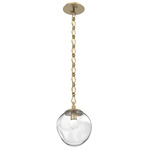Aster Gem Diamond Chain Pendant - Gilded Brass / Clear Floret