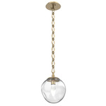 Aster Gem Diamond Chain Pendant - Gilded Brass / Clear Geo