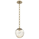 Aster Gem Diamond Chain Pendant - Gilded Brass / Amber Zircon