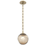 Aster Gem Diamond Chain Pendant - Gilded Brass / Bronze Zircon