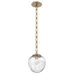 Aster Gem Diamond Chain Pendant - Gilded Brass / Clear Zircon