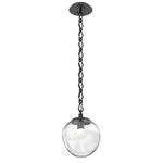 Aster Gem Diamond Chain Pendant - Matte Black / Clear Floret