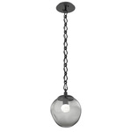 Aster Gem Diamond Chain Pendant - Matte Black / Smoke Floret