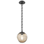 Aster Gem Diamond Chain Pendant - Matte Black / Bronze Geo
