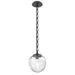 Aster Gem Diamond Chain Pendant - Matte Black / Clear Geo