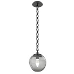 Aster Gem Diamond Chain Pendant - Matte Black / Smoke Geo