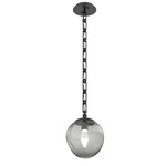 Aster Gem Rectangular Chain Pendant - Matte Black / Smoke Geo