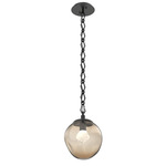 Aster Gem Diamond Chain Pendant - Matte Black / Bronze Zircon
