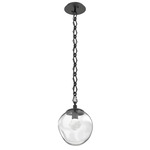 Aster Gem Diamond Chain Pendant - Matte Black / Clear Zircon