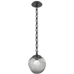 Aster Gem Diamond Chain Pendant - Matte Black / Smoke Zircon