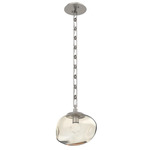 Nova Gem Rectangular Chain Pendant - Beige Silver / Amber Floret