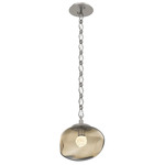 Nova Gem Diamond Chain Pendant - Beige Silver / Bronze Floret