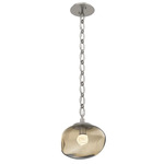 Nova Gem Oval Chain Pendant - Beige Silver / Bronze Floret